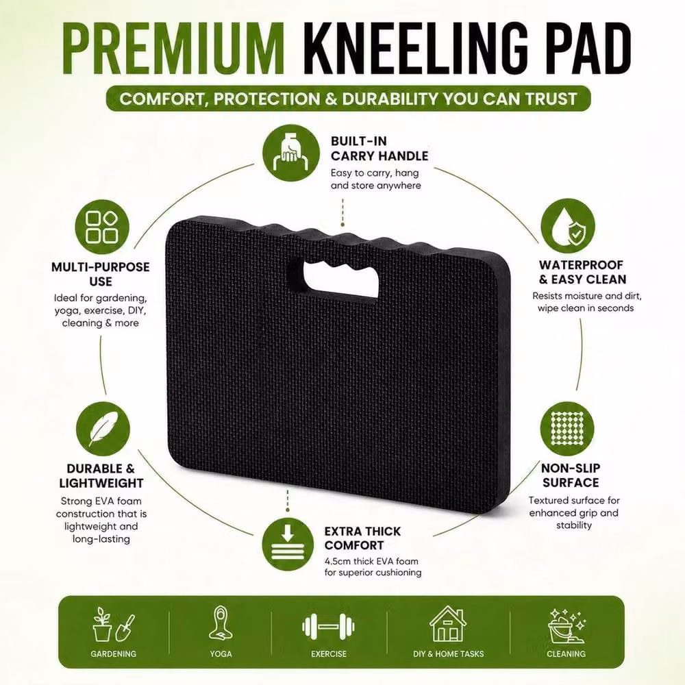 SPETLEK Foam Kneeling Pad Work Mat Cushion, Black, 100g – 2