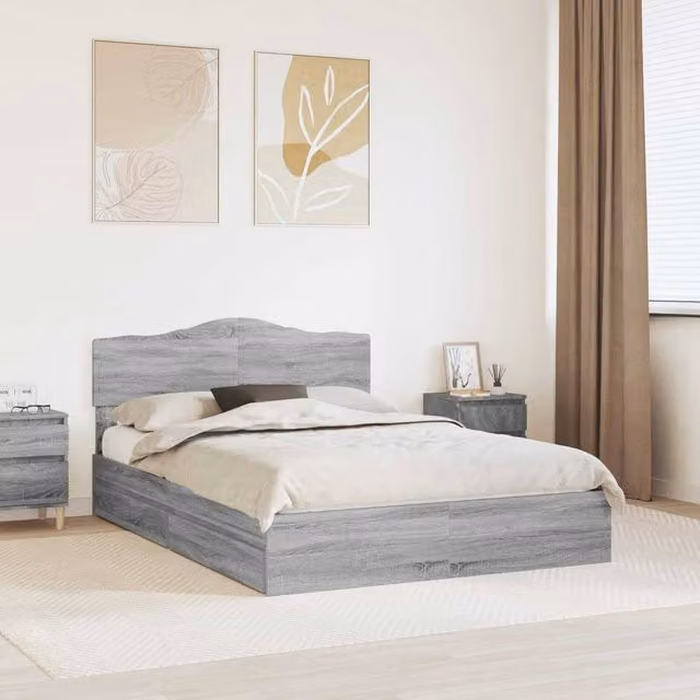 Berkfield Home Grey Sonoma Storage Bed with Drawers, W/D/H: 160 x 200 cm, Engineered Wood