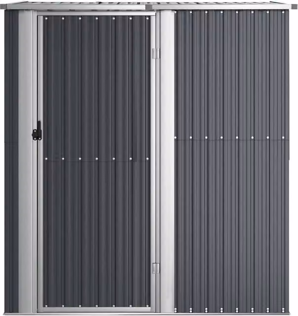 Berkfield Home Garden Shed in Anthracite Galvanised Steel, W/D/H: 180.5 x 97 x 209.5 cm – 1