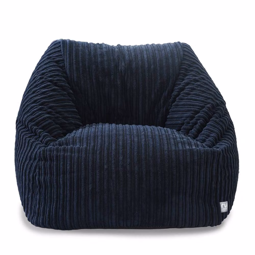 rucomfy Indoor Jumbo Cord Snuggle Bean Bag Chair for Kids in Navy Blue – 3