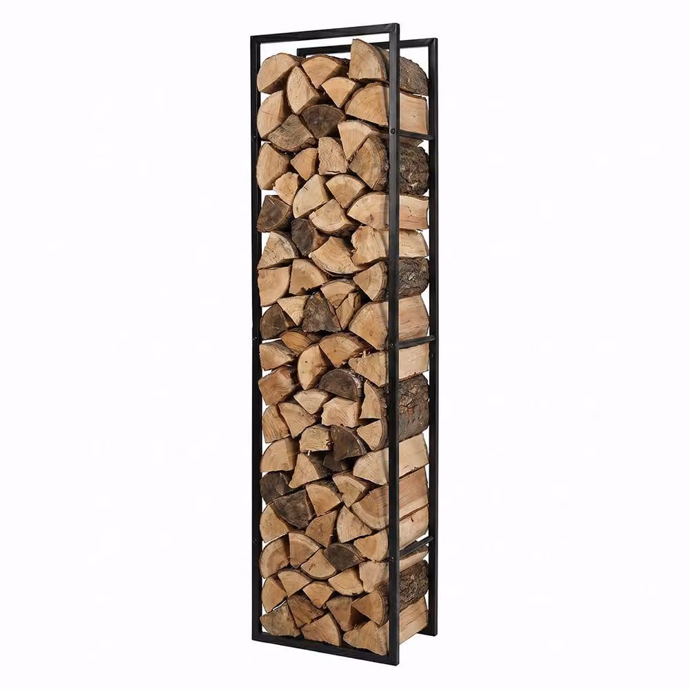 Levede Black Metal Outdoor Log Store and Firewood Rack – 2
