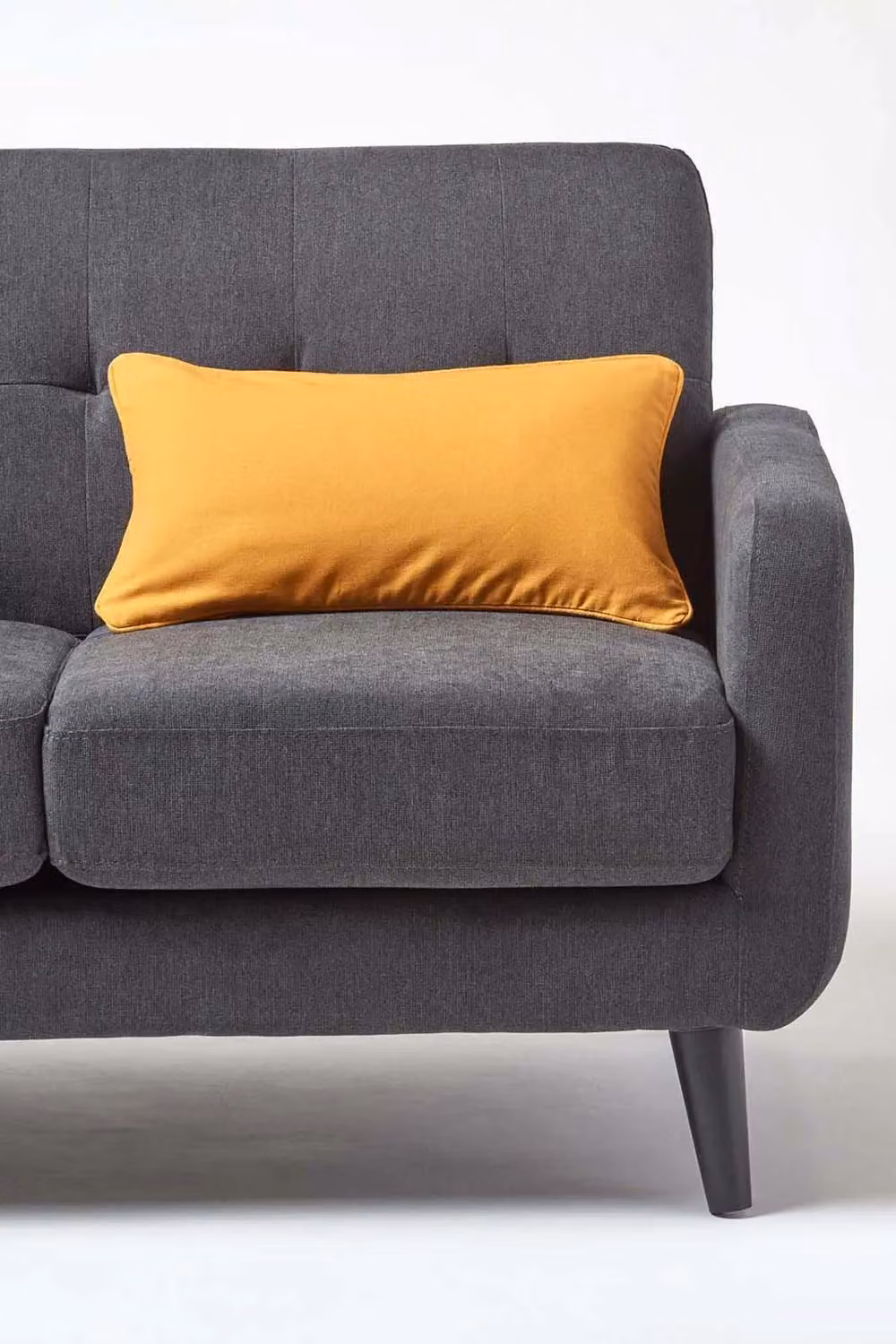 Homescapes Plain Mustard Yellow Cotton Square Cushion Cover, W/D/H: 45 x 45 x 45 cm – 2