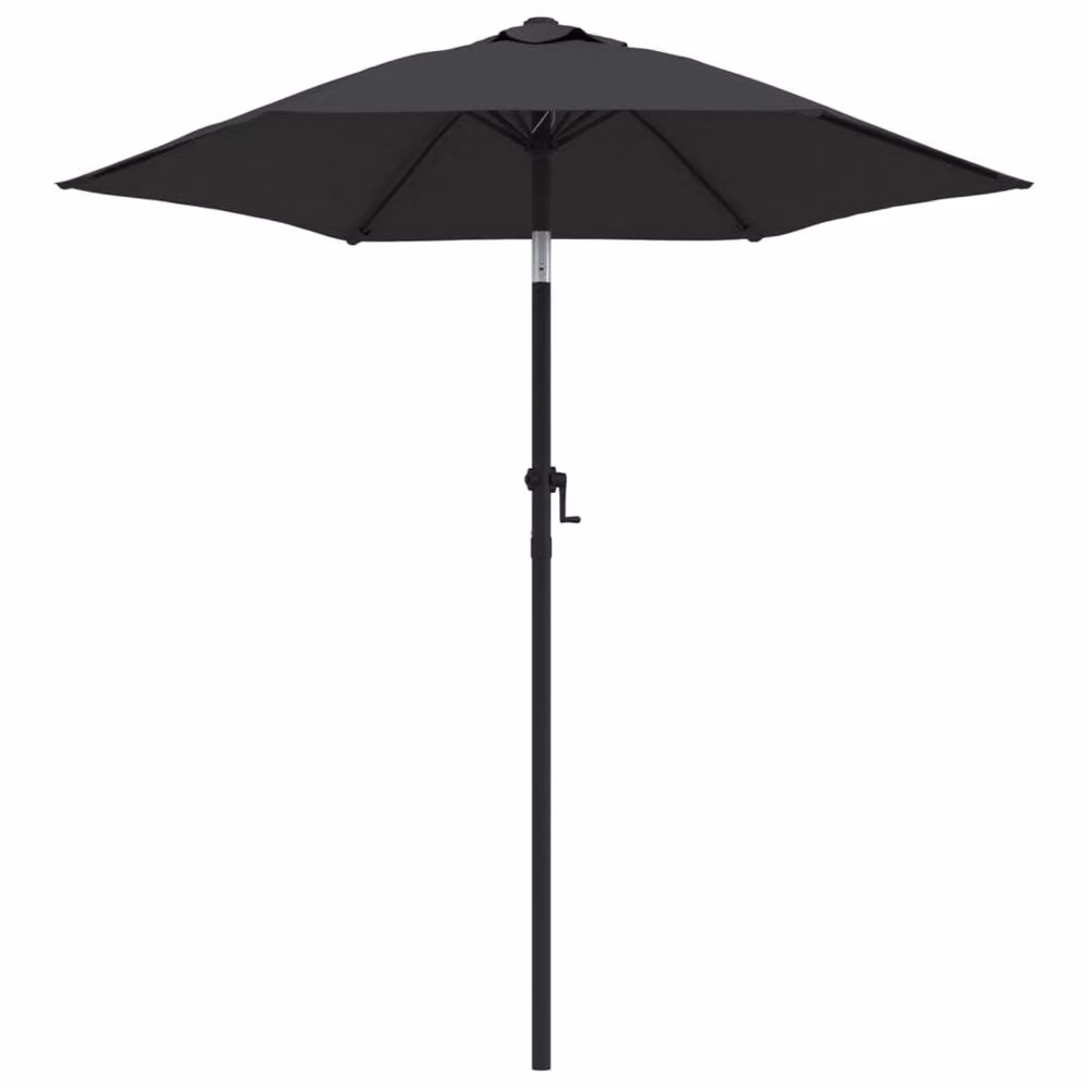 Berkfield Home Anthracite Aluminium Parasol with Black Polyester Canopy, W: 200 cm, H: 224 cm – 2