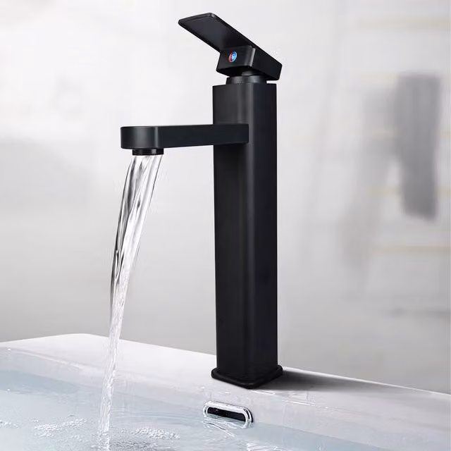 SPETLEK Modern Tall Countertop Basin Mixer Tap in Matt Black
