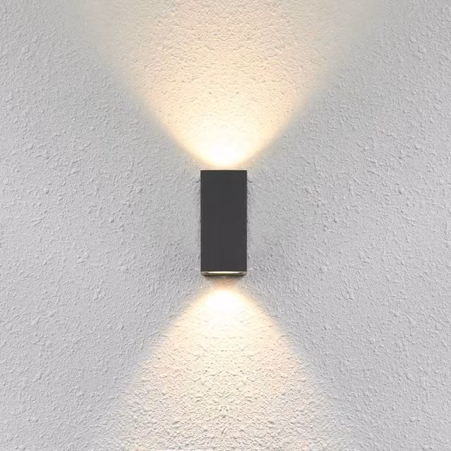 Netlighting Genta Square Outdoor Up and Down Wall Lamp in Black with 2xGU10 IP54 Rating