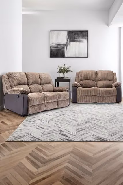 More4Homes Postana 2+3 Seater Manual Recliner Sofa Set in Brown Bonded Leather – 1