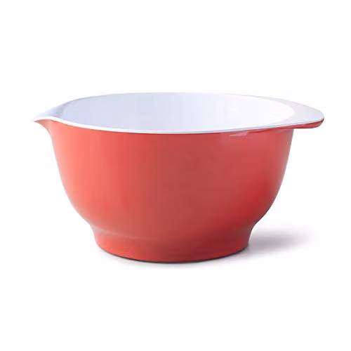 Zeal Red and White Melamine Non Slip Mixing Bowl with Pouring Spout, 3 ltr, 20 cm
