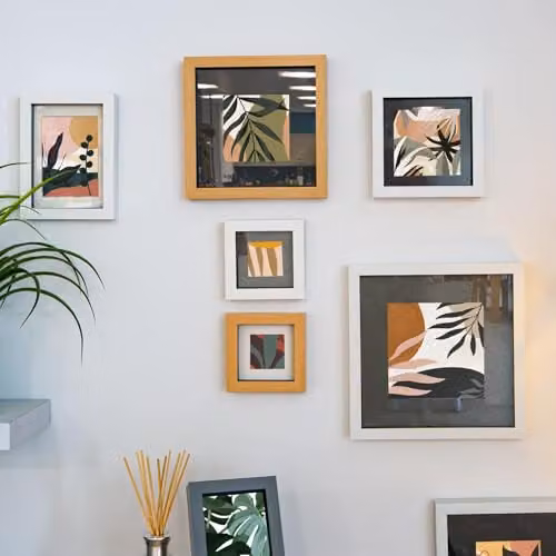 Nicola Spring 5 Piece Rectangular 3D Shadow Box Photo Frame Set in Black and Brown, W/H: 15 x 20 cm