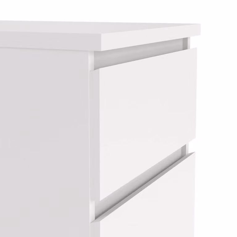Furniture To Go Naia Narrow Chest of 5 Drawers in Brown and White