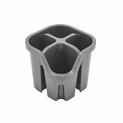 Addis Cutlery Holder with Compartments in Silver and Grey