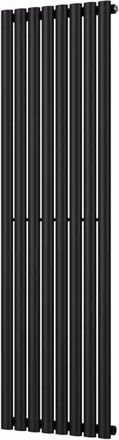 UK Radiators Omeara Black Elliptical Tube Vertical Designer Radiator, H: 160 cm, W: 46.4 cm – 1