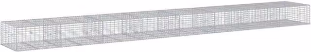 Berkfield Home Silver Galvanised Steel Gabion Basket with Cover, W: 800 cm, D: 100 cm, H: 50 cm