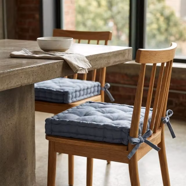 Harbour Housewares Deluxe Square Seat Pads, Pack of 6, Grey, W/D/H: 40 x 40 x 40 cm