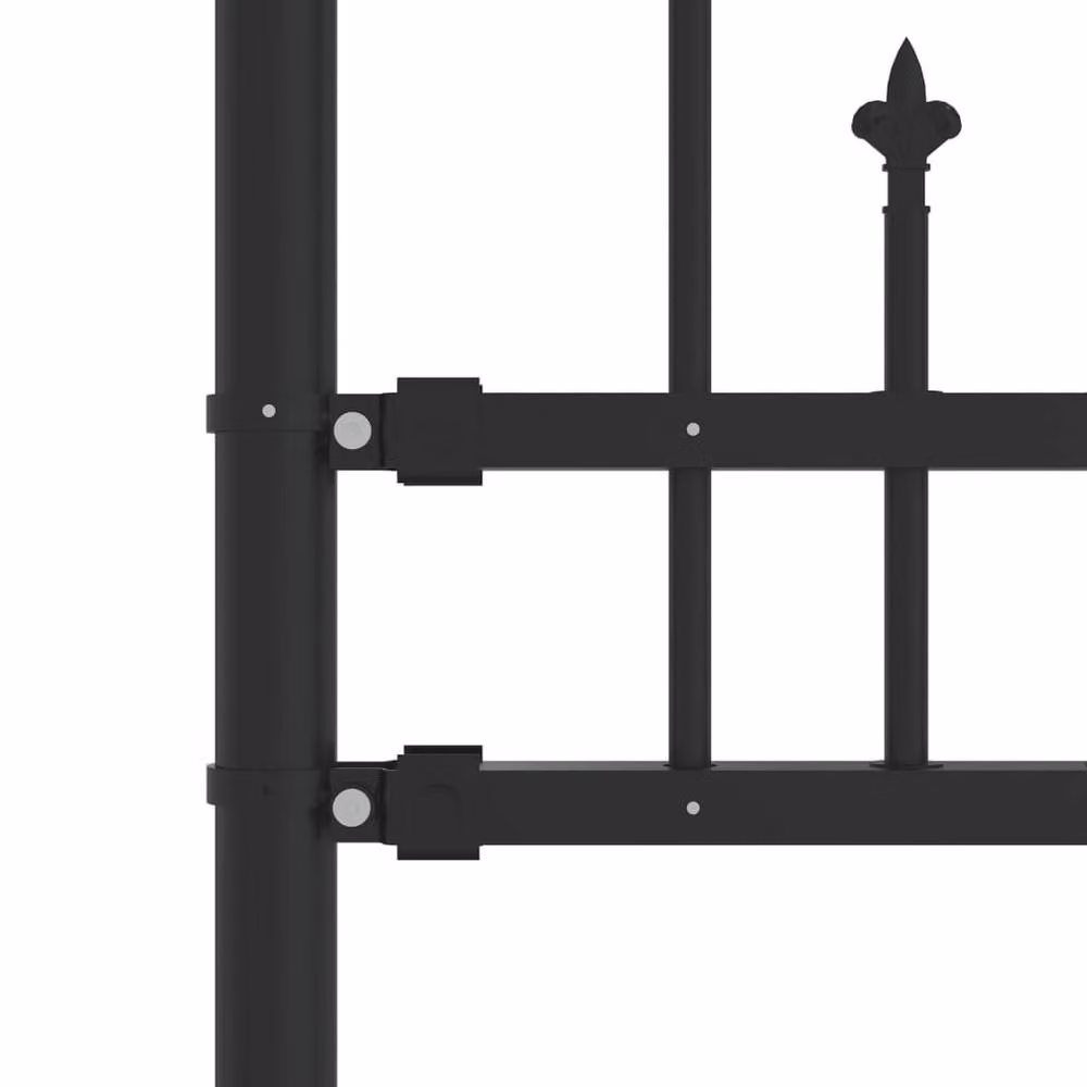 Berkfield Home Spear Top Garden Fence, Black Powder-coated Steel, Height: 140 cm – 3