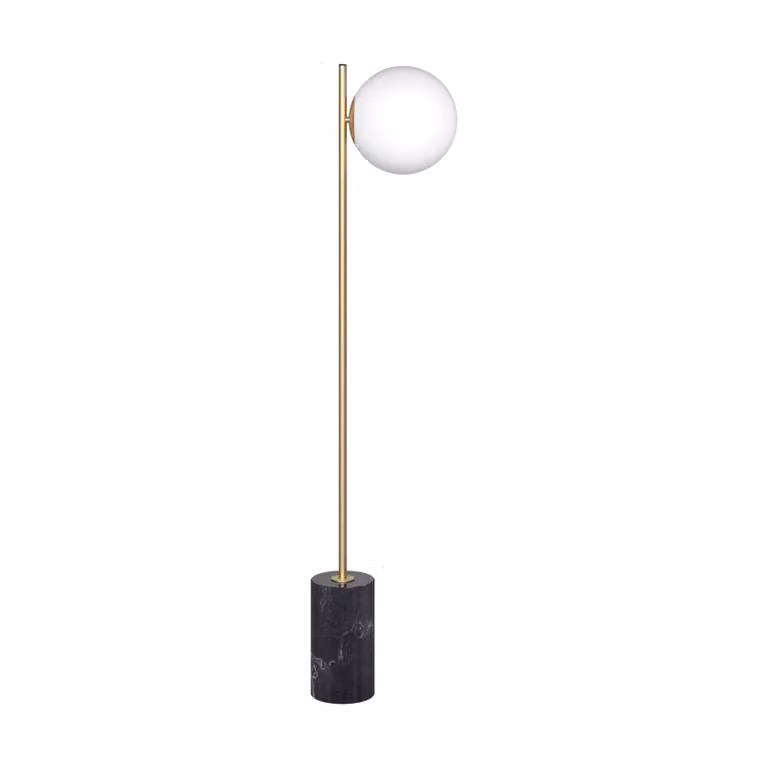 Dome Deco MARCONI Art Deco Floor Lamp in White and Gold/Brass