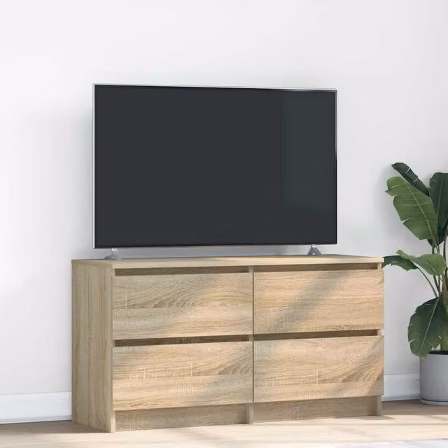Berkfield Home Sonoma Oak TV Cabinet in Brown, W/D/H: 100 x 35 x 54 cm – 1