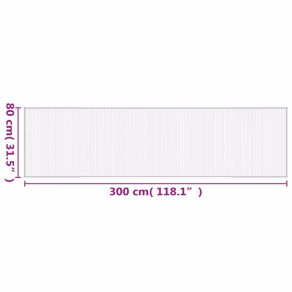 Berkfield Home Rectangular Bamboo and Polypropylene Rug in Black, W: 80 cm, L: 300 cm – 5