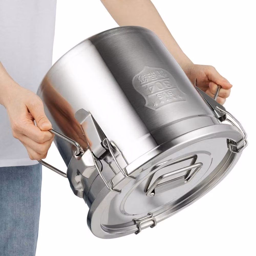 EONLION 12L Stainless Steel Grain Storage Canister in Silver – 4