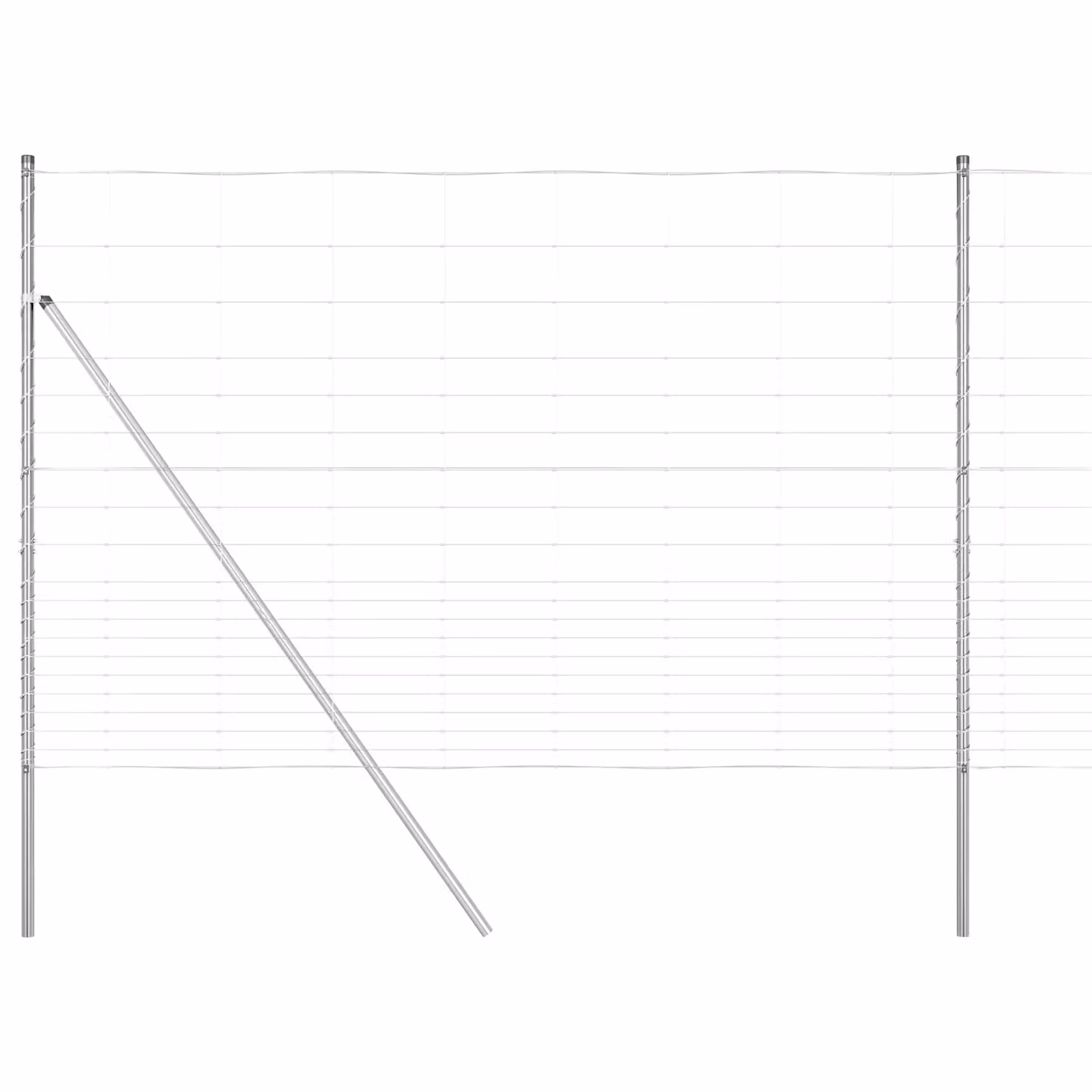 Berkfield Home Field Fence Galvanised Steel in Silver, H: 160 cm, L: 25 m – 2