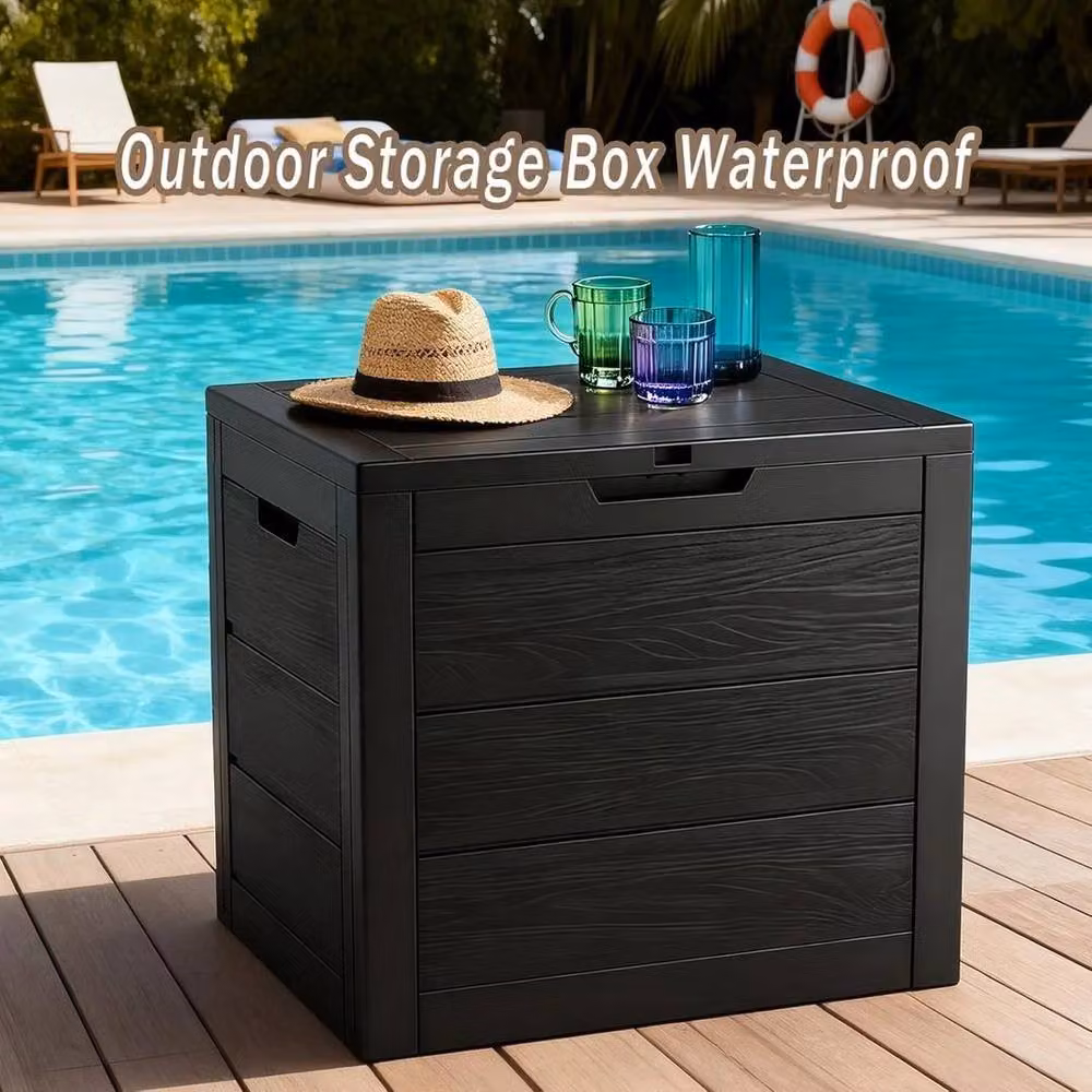 SPETLEK Black 35 Gallon Garden Tools Storage Box for Deck and Terrace, W/D/H: 50 x 50 x 50 cm – 5