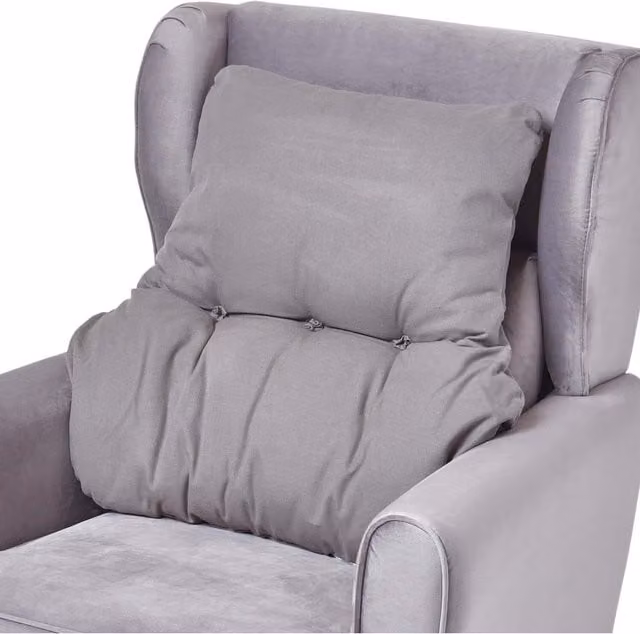 Homescapes Grey Cotton and Polyester Wedge Back Support Cushion