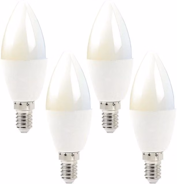 Loops 4-Pack WiFi Colour Changing LED Light Bulbs, 4.5W E14 Dimmable Candle Bulbs in White and Multicolour