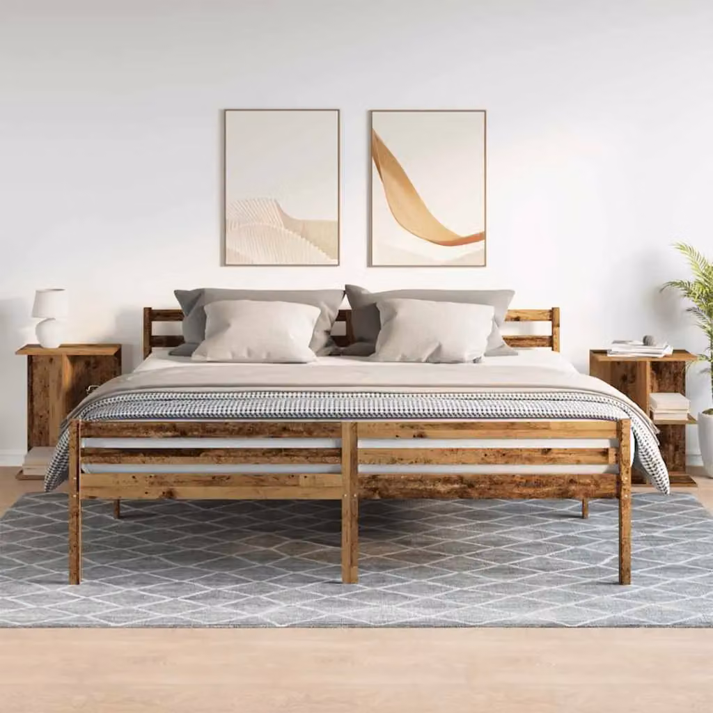 Berkfield Home Set of 2 Bedside Tables in Old Wood Brown, W/D/H: 46.5 x 29 x 61 cm – 3