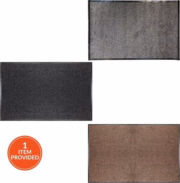 Mud Master Black Rectangular Machine Washable Barrier Runner