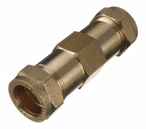 LP Supplies 15mm Brass Compression Repair Coupling in Gold