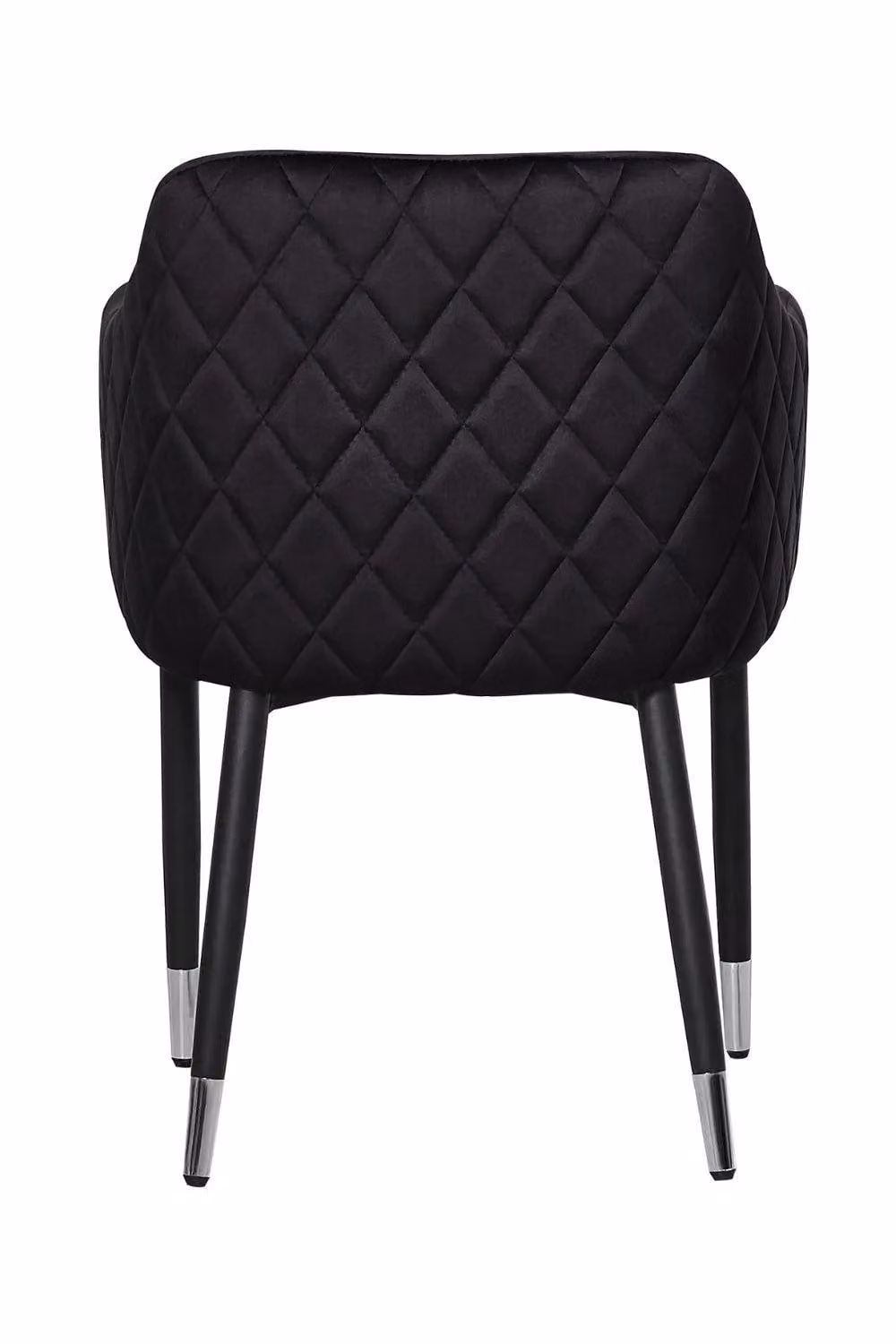 Life Interiors Verona Velvet Dining Chair in Black with Silver Accents – 3