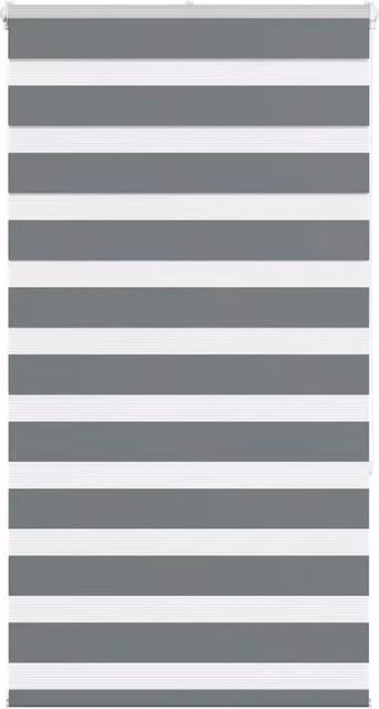 Berkfield Home Zebra Blind in Dark Grey, W: 90 cm, H: 150 cm – 1
