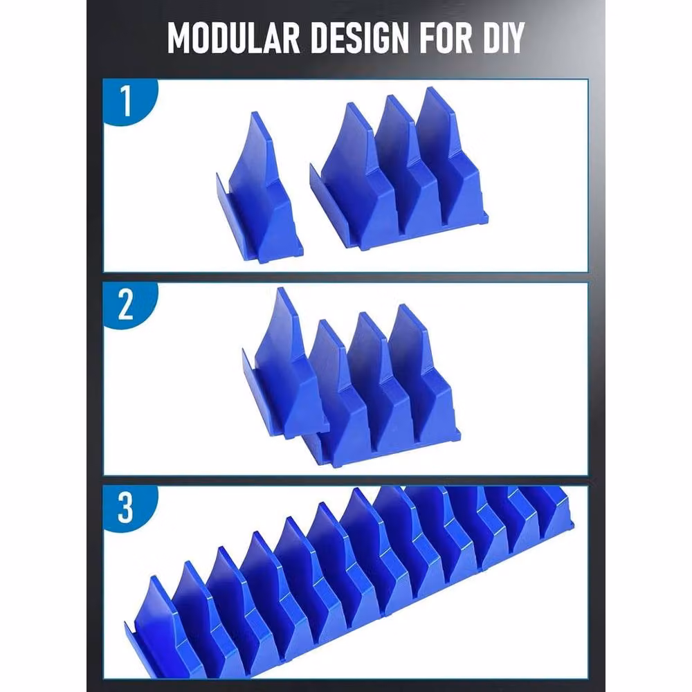 SPETLEK Magnetic Wrench Organizer, Blue, 40 Pieces, Metal – 3