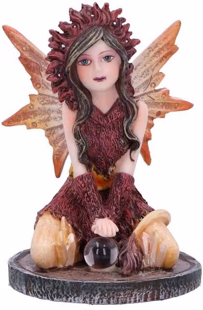 Nemesis Now Red and Orange Crystal Fairy Figurine, Height: 9.5 cm