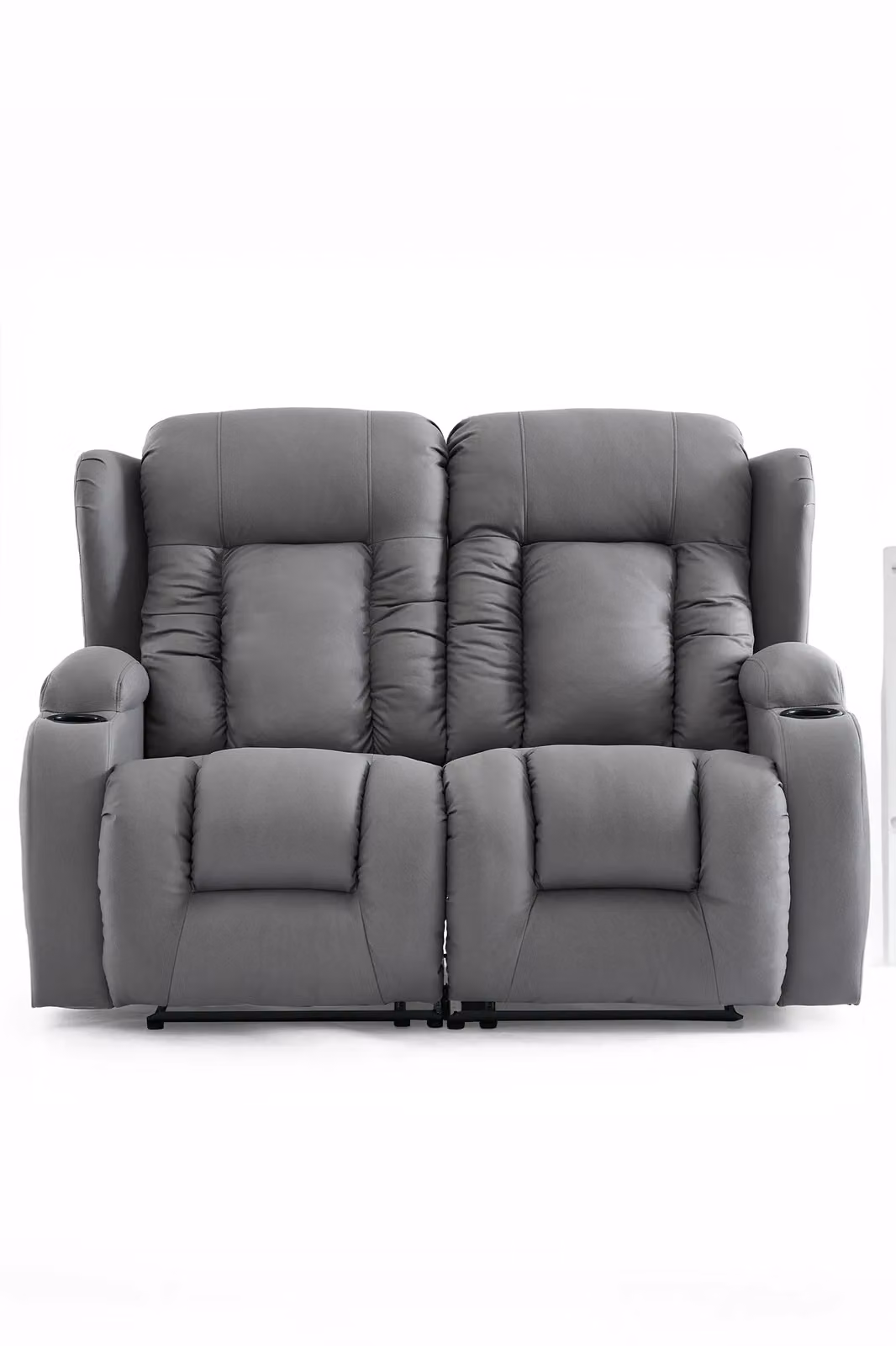 More4Homes Caesar 2 and 3 Seater Grey Technology Fabric Modern Manual Recliner Sofa Set – 2