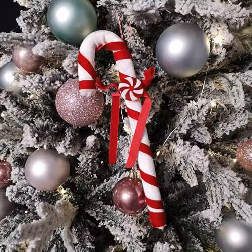 Samuel Alexander Red and White Striped Hanging Christmas Candy Cane Textile Pendant Decoration, 29 cm