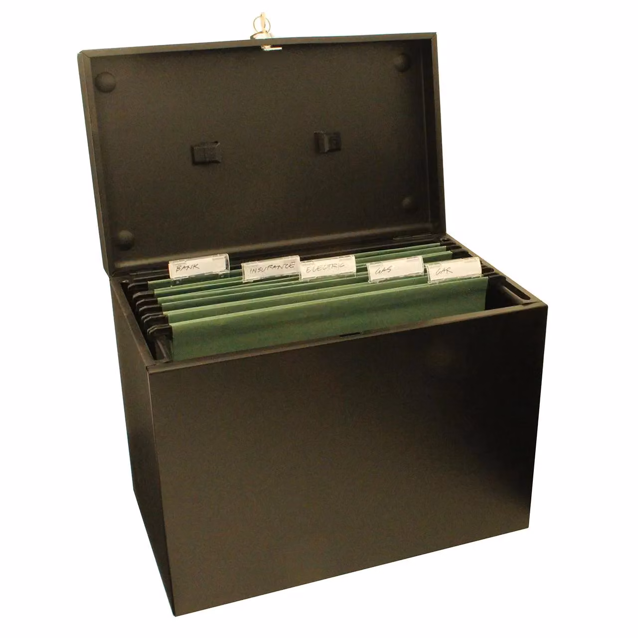 mysmartbuy Metal Lockable A4 Document Box in Black with 5 Suspension Files – 3