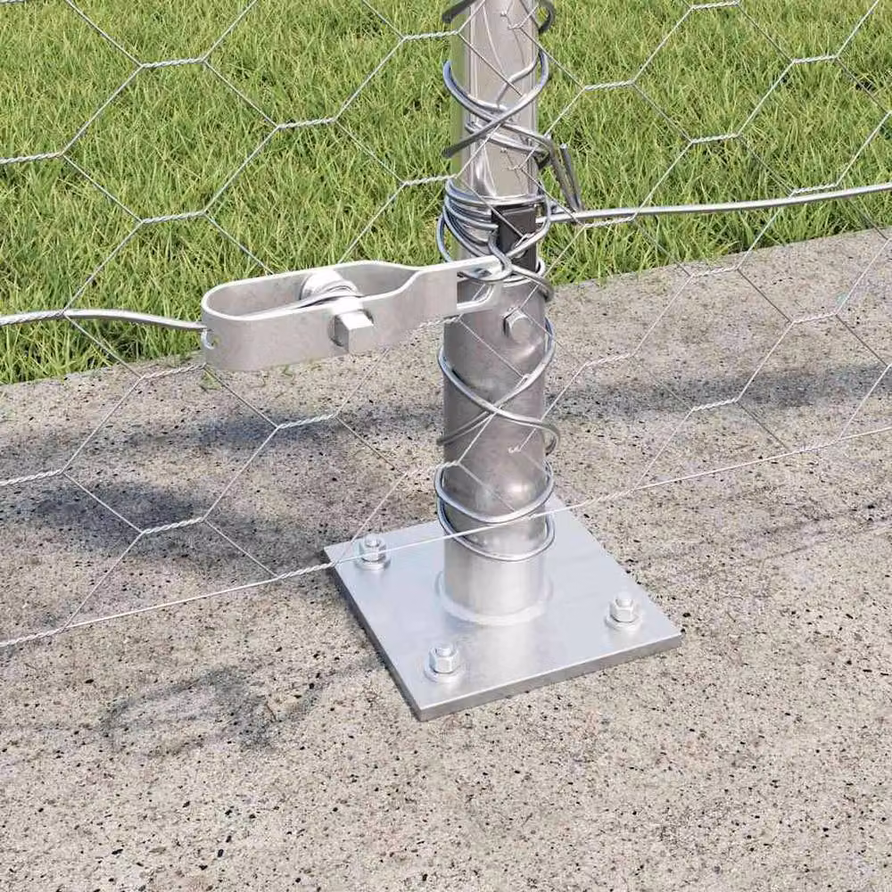 Berkfield Home Hexagon Fence in Silver Galvanised Steel, H: 80 cm x W: 10 m – 2