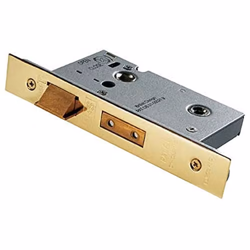 Loops Architectural Tubular Locking Bathroom Door Latch, 7.6 cm, Brass