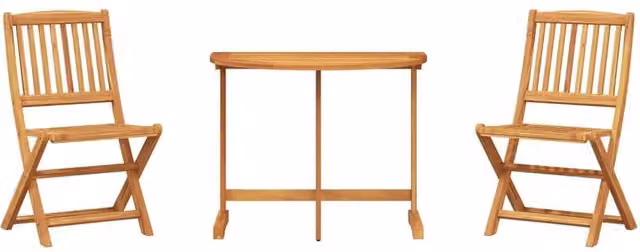 Berkfield Home 3 Piece Folding Garden Dining Set in Brown Oiled Acacia Wood