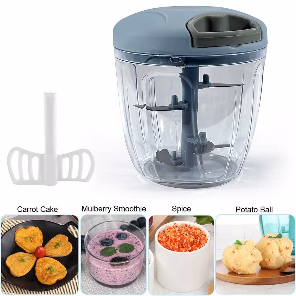 Crystals Manual Pull Food Chopper and Vegetable Shredder in Transparent Plastic – 2