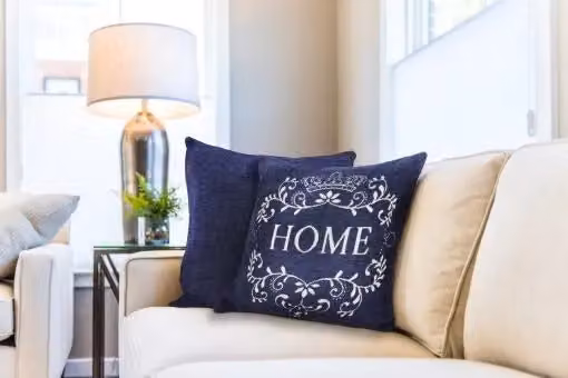 New Edge Blinds Simply Home Blue Chenille Square Cushion Cover, W/D/H: 43 x 43 x 43 cm – 2
