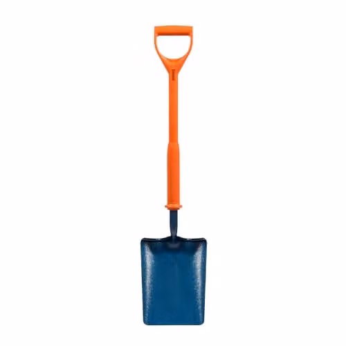 PDL Pegdev Carters Shocksafe Insulated Taper Mouth Contractor Shovel and Spade, Blue and Orange, 28 inch