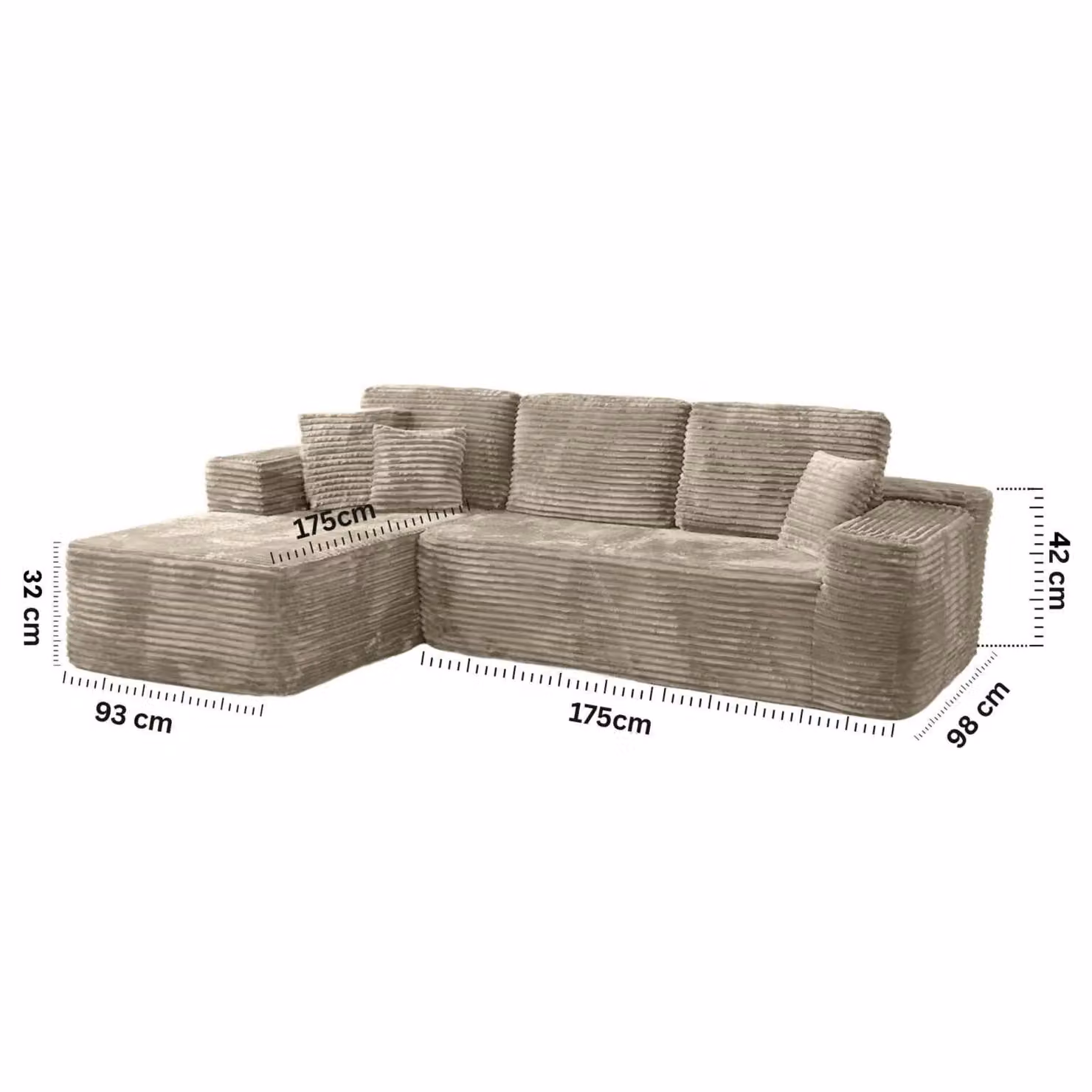 MN Furniture Modern Compact Left Corner Sofa in Brown Fabric with Scatter Cushions – 2