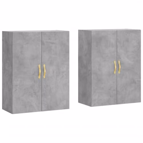 vidaXL Set of 2 Wall Mounted Cabinets in Grey, W/D/H: 69.5 x 34 x 90 cm – 1