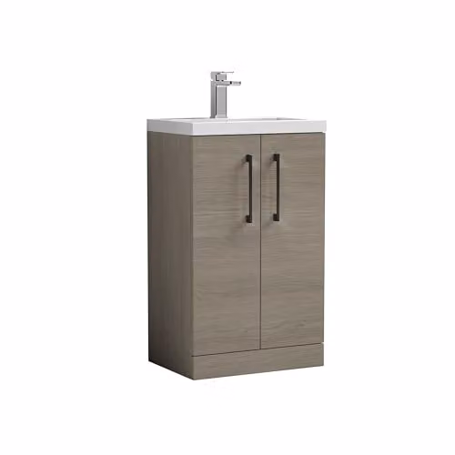 Balterley Solace Oak Freestanding Bathroom Vanity Unit with Basin and Soft Close Doors, W/D/H: 51 x 36 x 84 cm – 4
