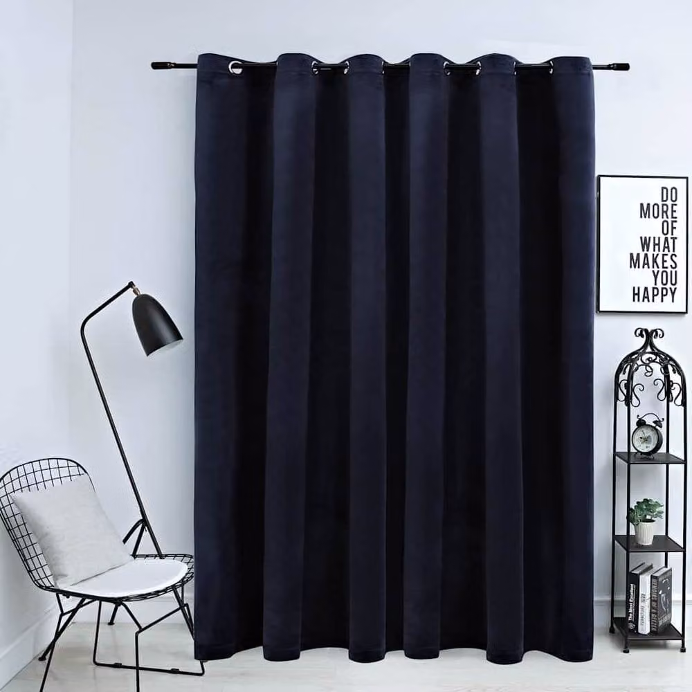 Berkfield Home Elegant Blackout Velvet Curtain with Eyelets, Dark Navy Blue, W: 290 cm, H: 245 cm – 2