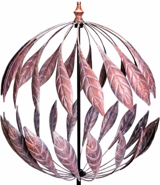 Primrose Odell Bal Bronze Ball Metal Wind Spinner in Brown, Diameter: 63 cm