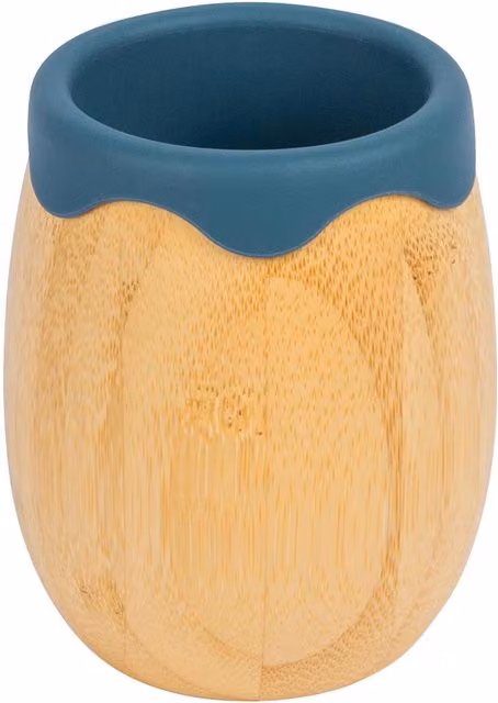 Tiny Dining Bamboo and Silicone Baby Trainer Tumbler, Blue, 130ml