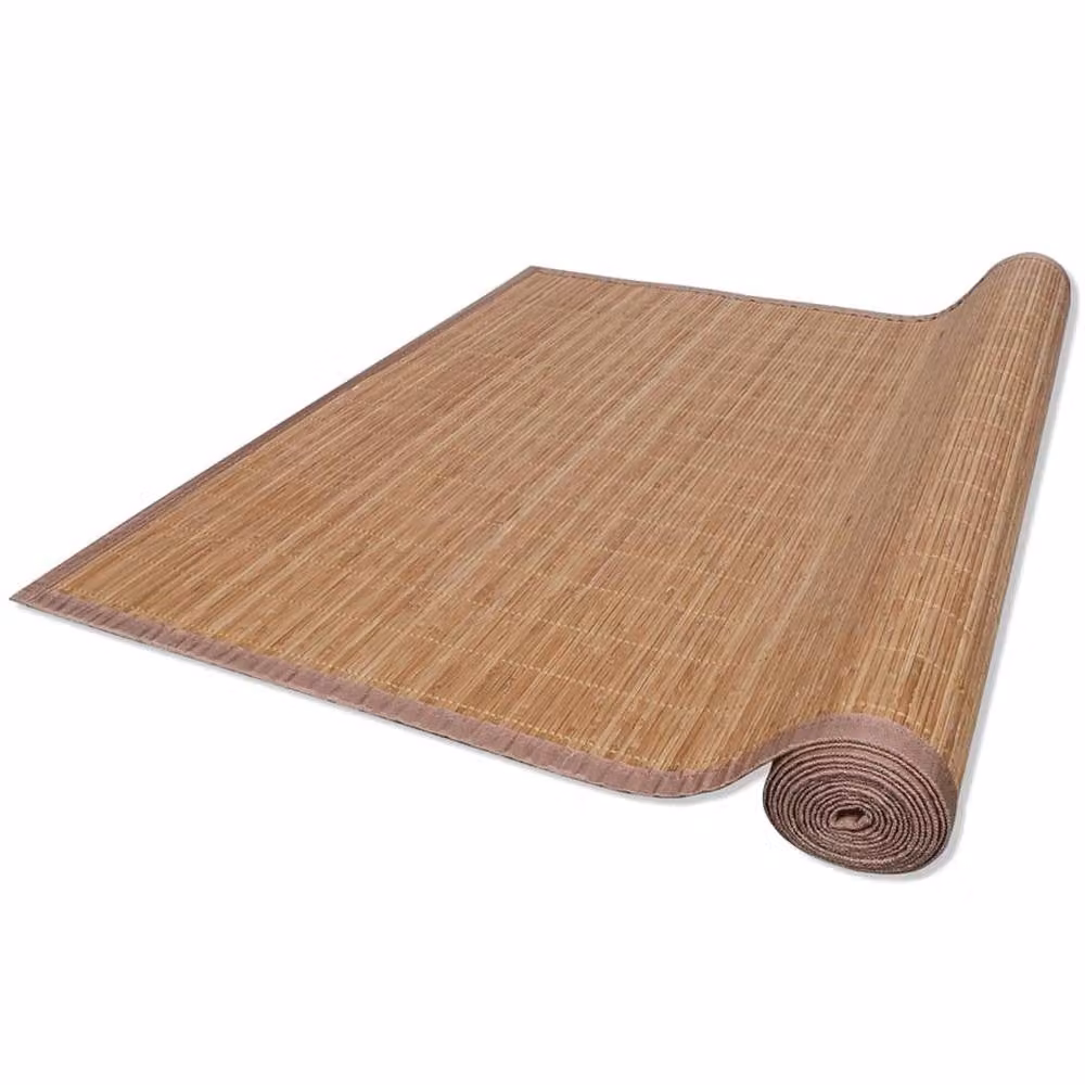 Berkfield Home Rectangular Brown Bamboo and Polypropylene Rug W: 80 cm, L: 300 cm – 1