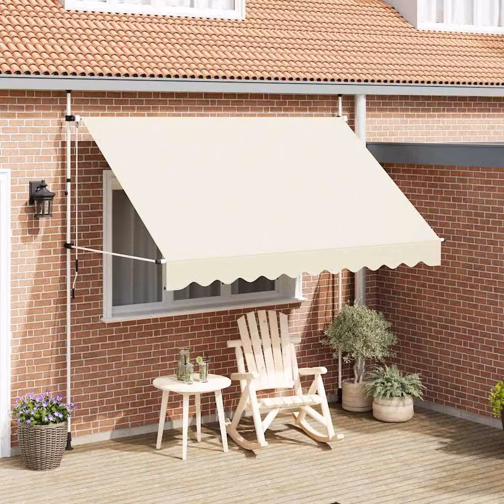 Berkfield Home Manual Retractable Folding Arm Awning in Beige, W: 300 cm, D: 120 cm – 2